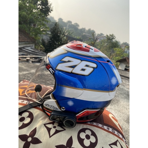 King copy Arai RAM4X Dani Pedrosa dengan Intercom Maxto M2C