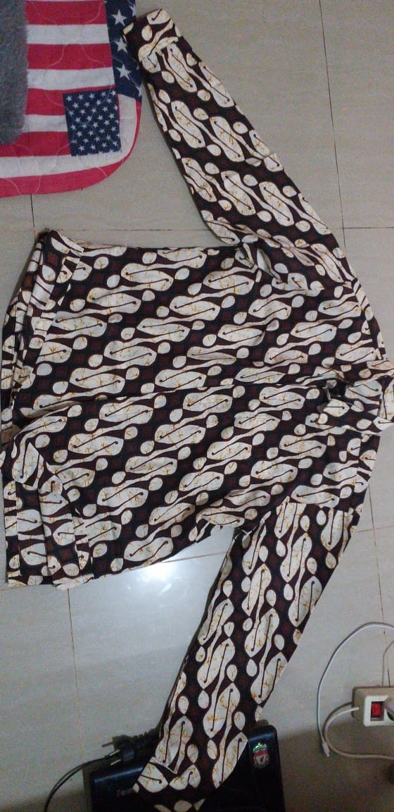 Kemeja Batik Pria Lengan Panjang Seno Putih