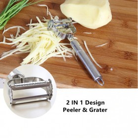 Pengupas Buah Sayur Fruit Vegetable Peeler Grater Multifunction - YYC770 - Silver