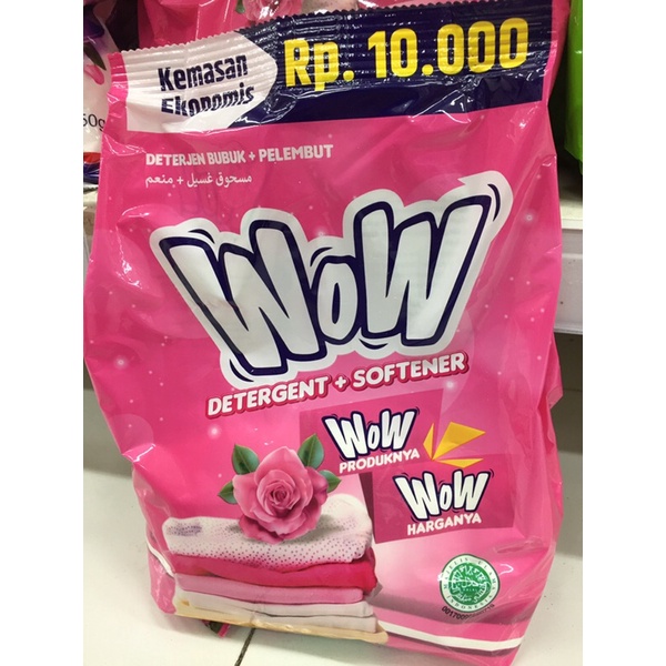wow plus softener detergent sabun cuci baju 500gr