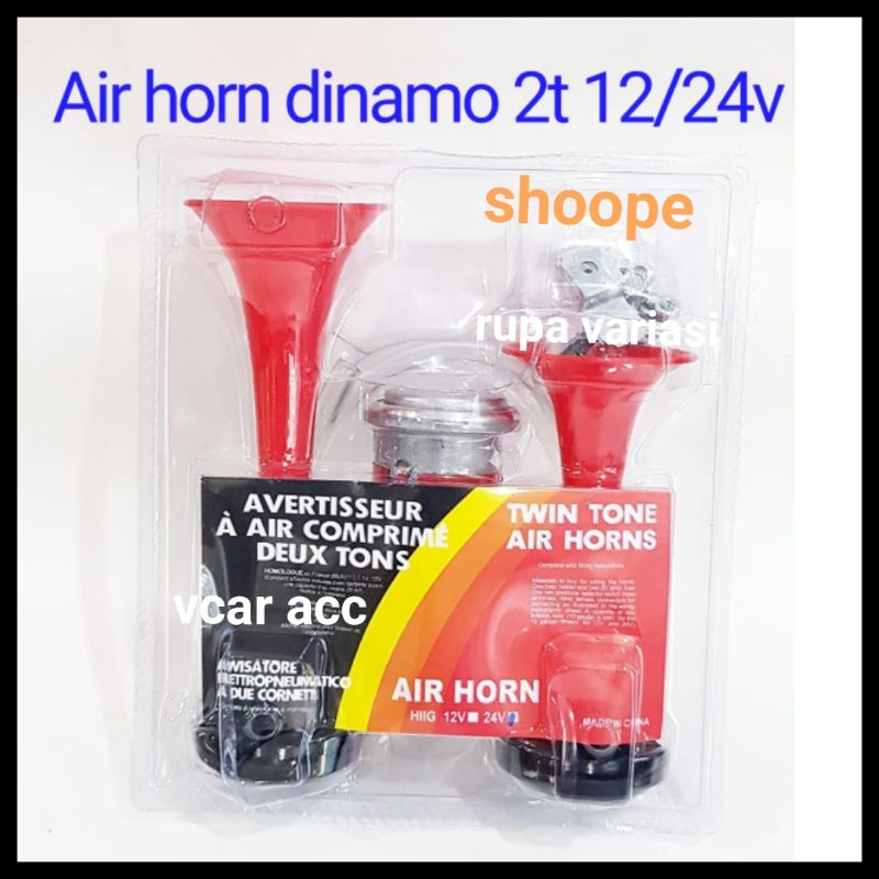 klakson horn model dinamo corong 2 trompet mobil universal 12 volt dan 24 volt