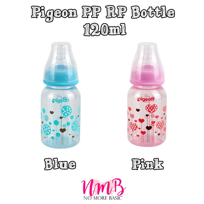 Pigeon PP Clear RP Bottle 120ml / 240ml - Blue / Pink - Botol Susu Bayi