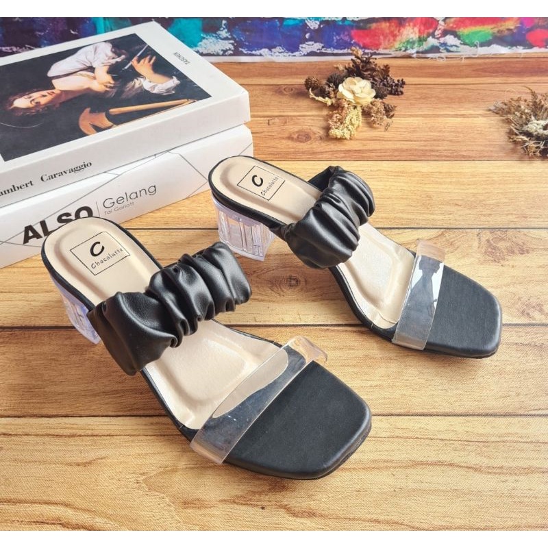 ABBUSHOES  ON  01 hak kaca jely kerut 5cm