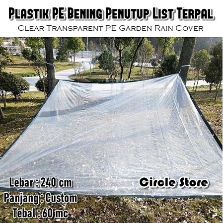 Plastik PE Bening Penutup Debu Proyek Tanaman Atap Balkon Meteran