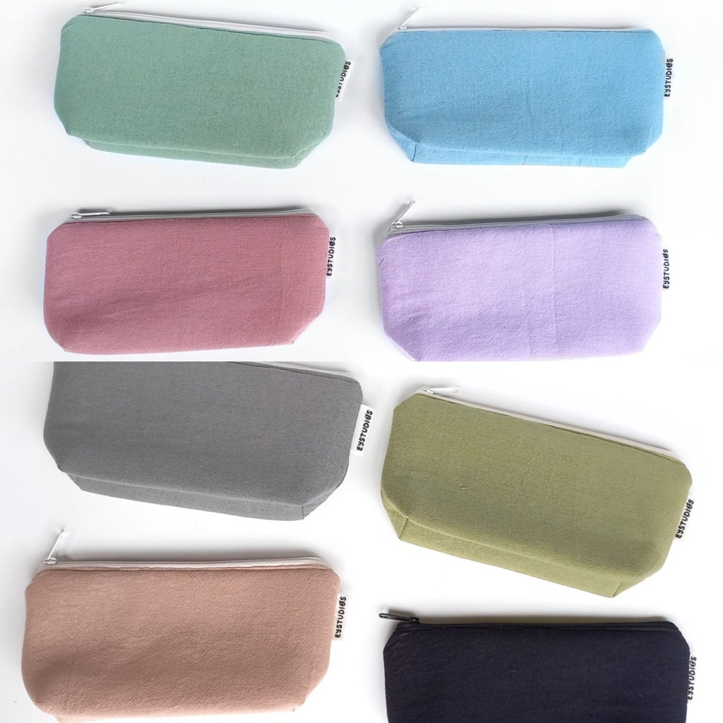 eystudios - Pencil Case Linen Polos / Tempat Pensil Bahan Linen