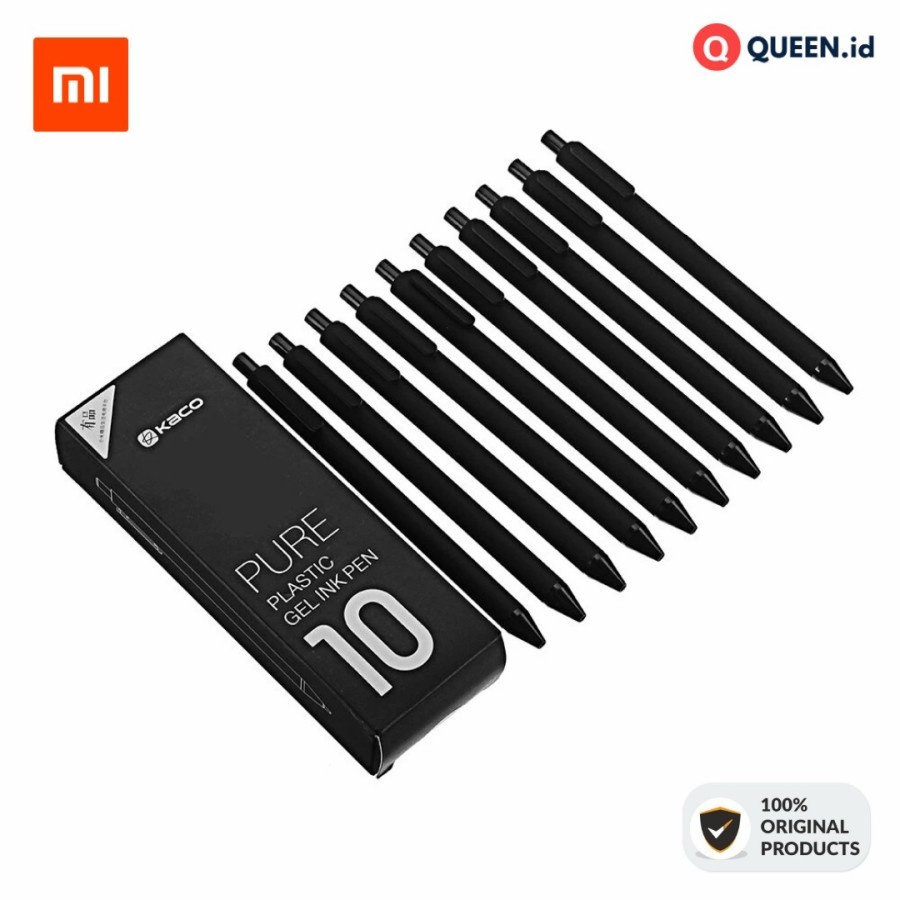 

Mi Pen KACO 10pcs Set ink Gel Pen / Mijia Kaco Pen GEL 0.5mm - Pulpen Gel KACO isi 10 Hitam 1 Pack