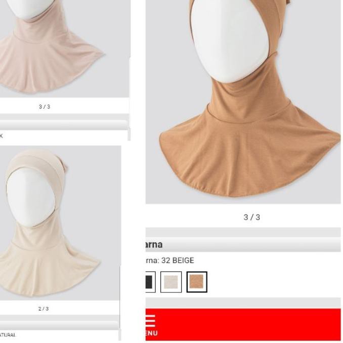 #HargaGrosir UNIQLO AIRISM HANATAJIMA Ciput Ninja / Bandana Inner Hijab レ