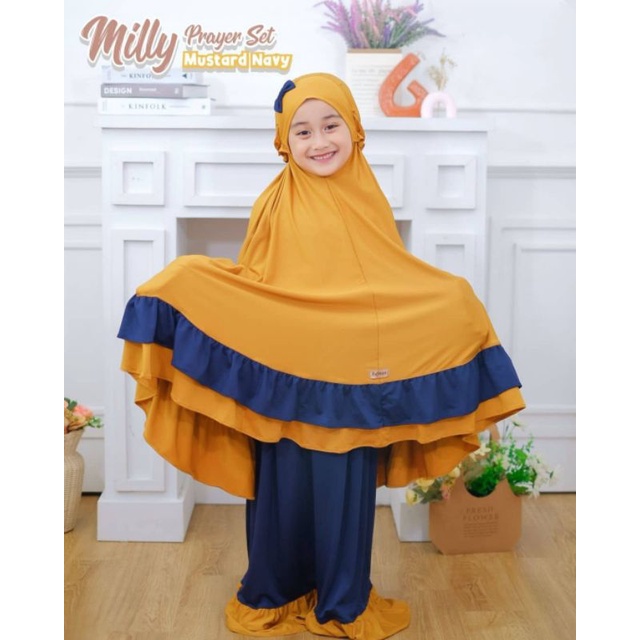 MUKENA ANAK TERBARU 9-12 TAHUN/MUKENA RAYON PREMIUM/MILLY PRAYER SET/MUKENA KIDS FREE TAS/SHAFA MUKENA/FASHION MUSLIM ANAK TERLARIS/FAR MOSLEMSTORE