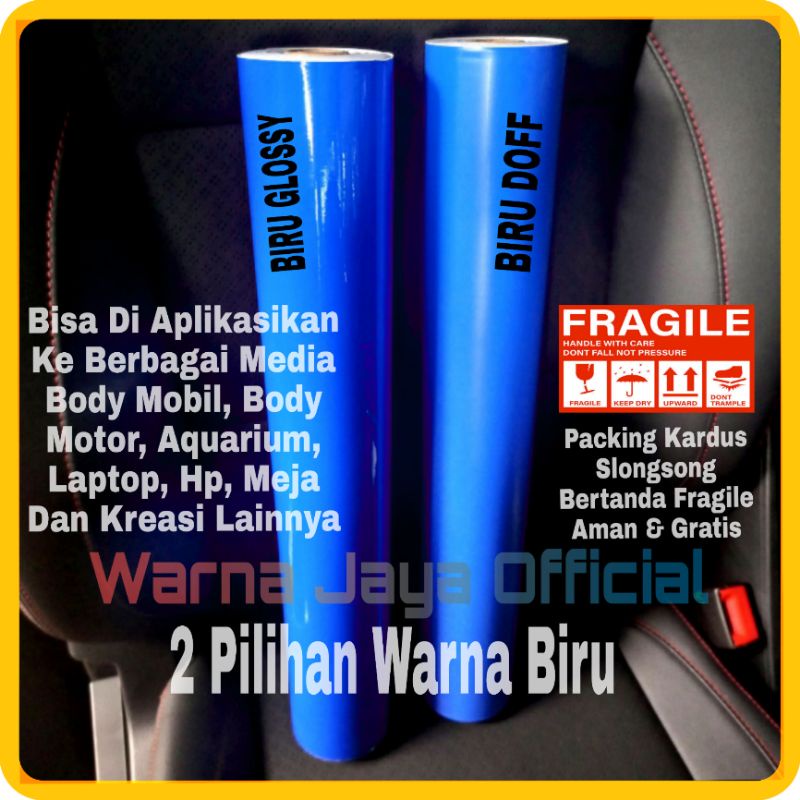 Sticker Stiker Skotlet Scotlet Biru Blue Glossy & Doff Motor Mobil Aquarium DLL Seticker Sekotlet Se