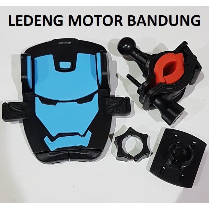 Holder HP Ironman Sepeda Motor Tempat GPS Pasang Dudukan Spion LEDENG MOTOR