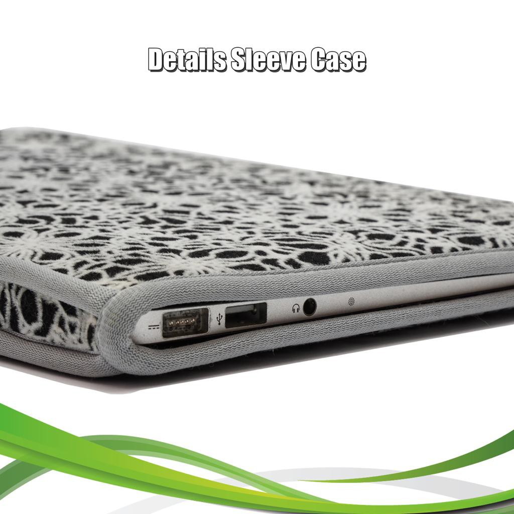 Tas Laptop 11 inch Sleeve Case For Macbook Air incase bunga Waterproof - Hitam