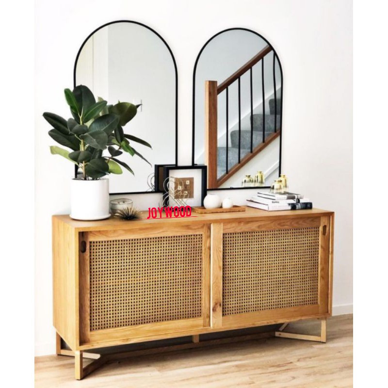 Joywood Buffet kayu jati/ Buffet kayu rotan/ Buffet minimalis/ Buffet retro/ Credenza retro