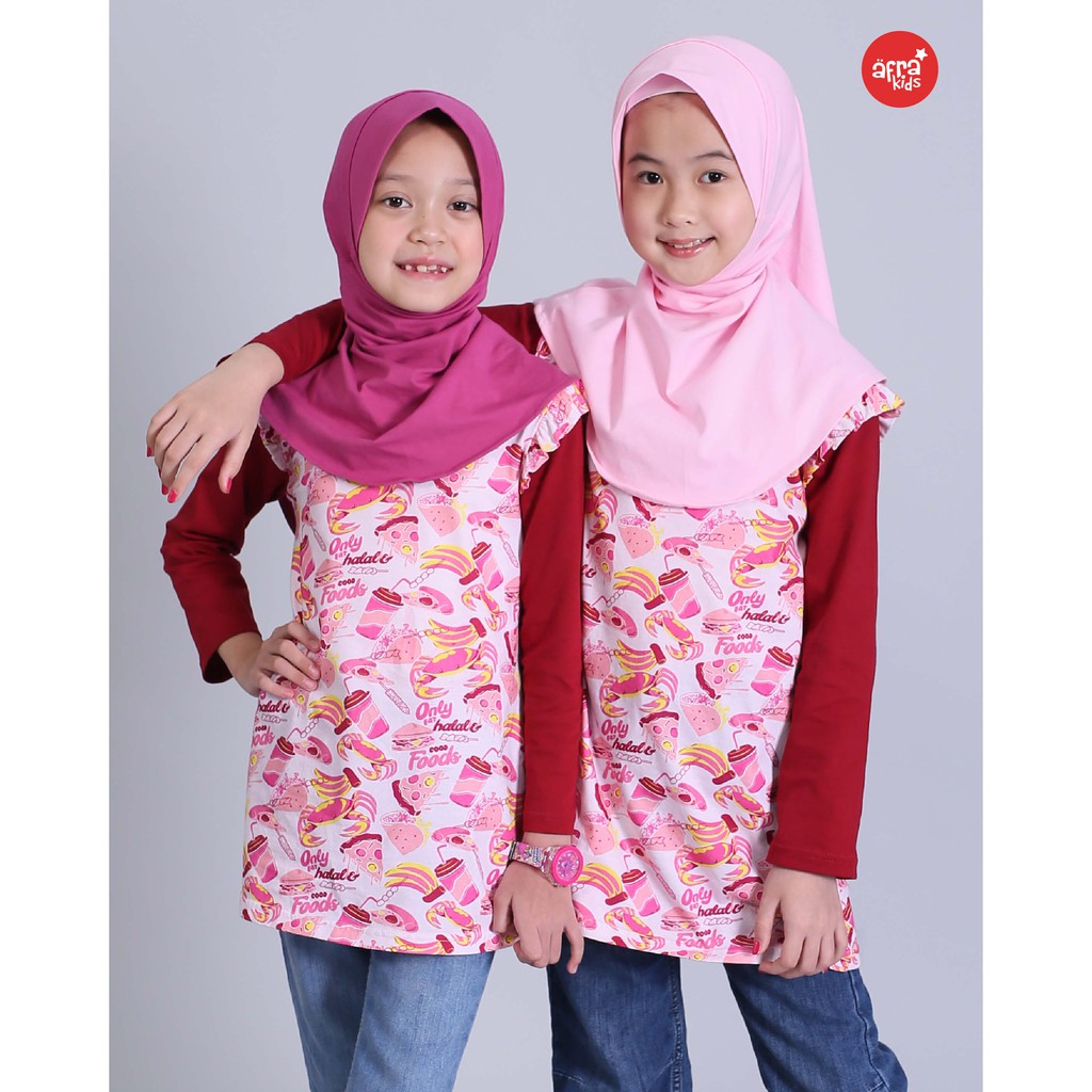 Kaos Tunik Anak Muslim Afrakids AFRA - AF295 Only Eat Halal And Good Foods