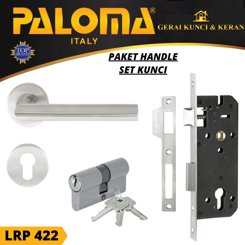 HANDLE PINTU KUNCI SATU SET STAINLESS PALOMA LRP 422 GAGANG PINTU RUMAH MINIMALIS