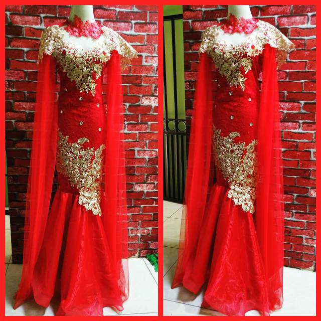 baju singer/baju penyanyi/baju pesta/brokat duyung selendang