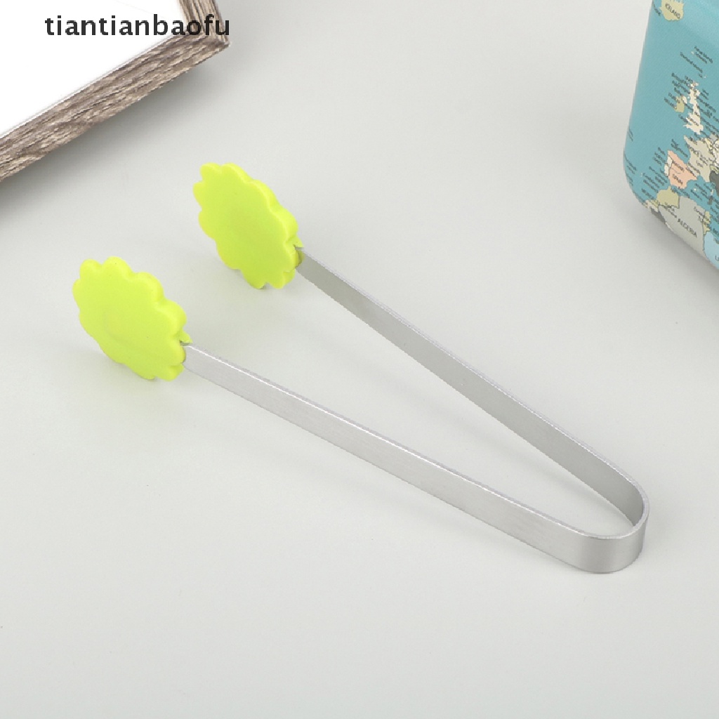 1 Pc Penjepit Makanan Bentuk Bunga Bahan Silikon Stainless Steel Non slip