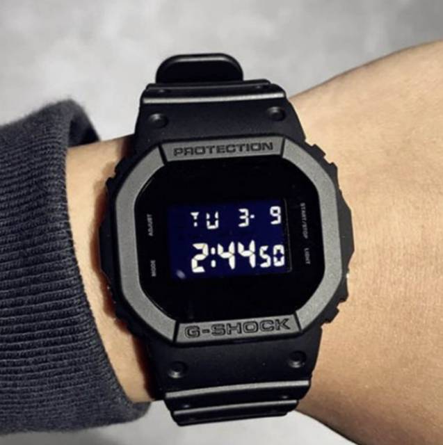 Jam Tangan Pria Sporty Digital DW-5600 Black Hitam FASHION KARET Rubber ANALOG QUARTZ MEWAH ELEGAN