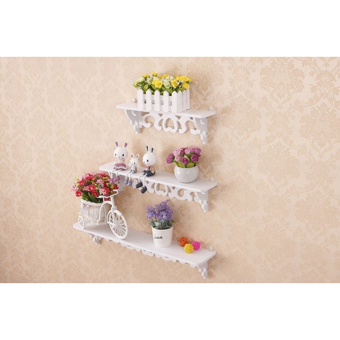Rak vintage 3 susun Rak dinding Rack Kayu Shabby Serbaguna Rak vintage 3 susun Rak dinding Rack Kayu Shabby Serbaguna