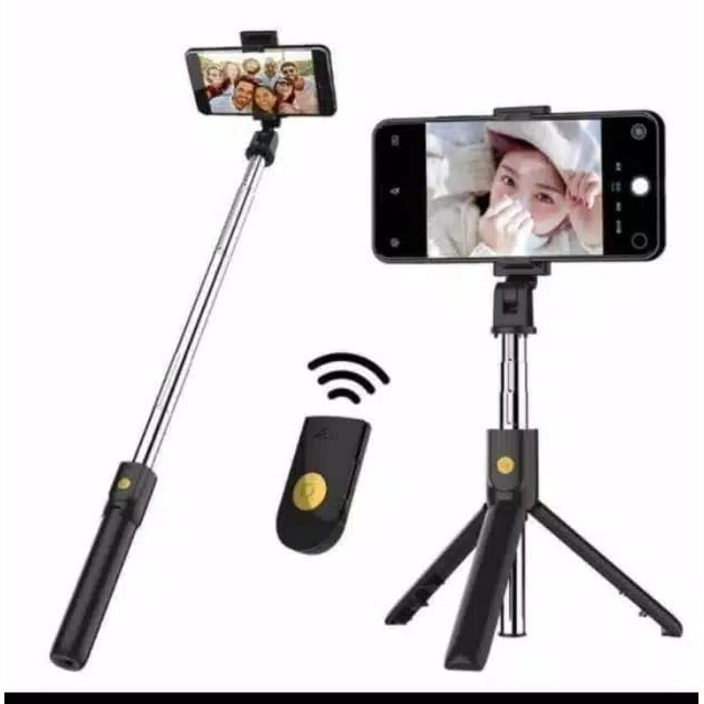 # HJ # K07 - Tripod 2 IN 1 / Mini Dekstop Tongsis Tripod Selfie Stick Plus