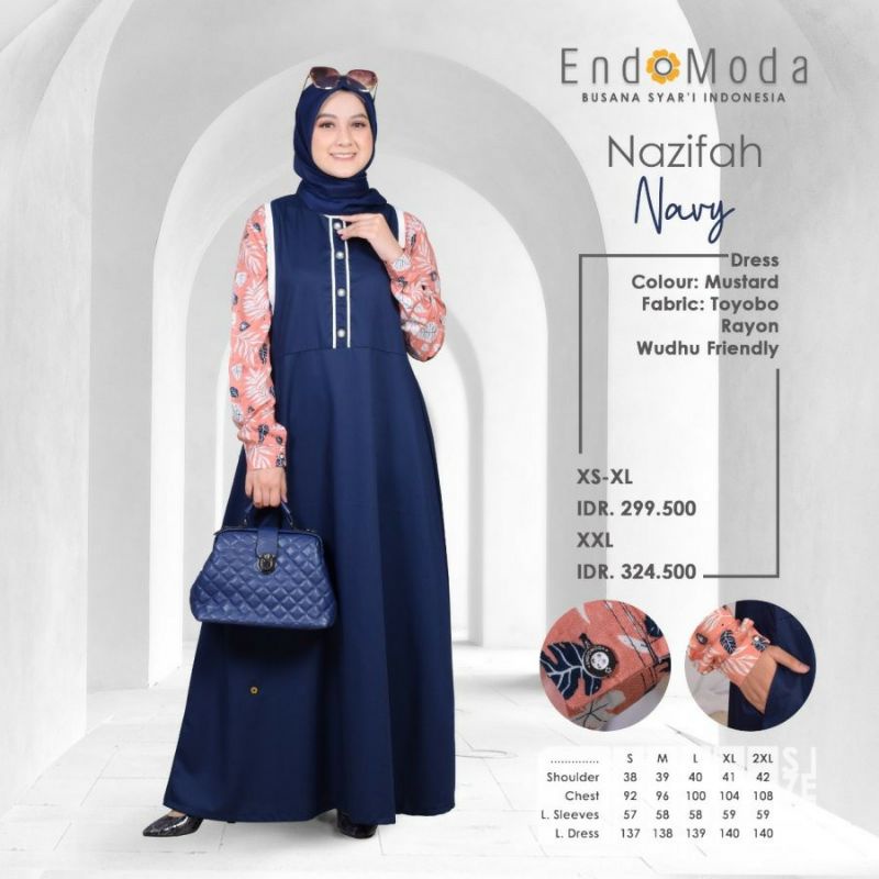 Gamis Polos dewasa Mix bunga - Original Endomoda - Gamis Busui Premium