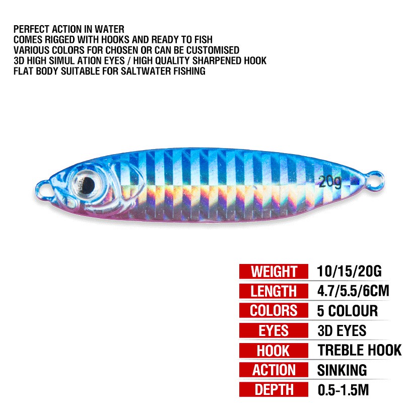 Sea Bass Fishing Lure Artificial Bait Tackle Metal Cast Jig Spoon Shore Casting Jigging Lead Fish