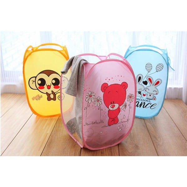 ~ PIYOSHI08 ~ Laundry Bag  Karakter Tempat Baju Kotor Keranjang Motif Lipat PR19