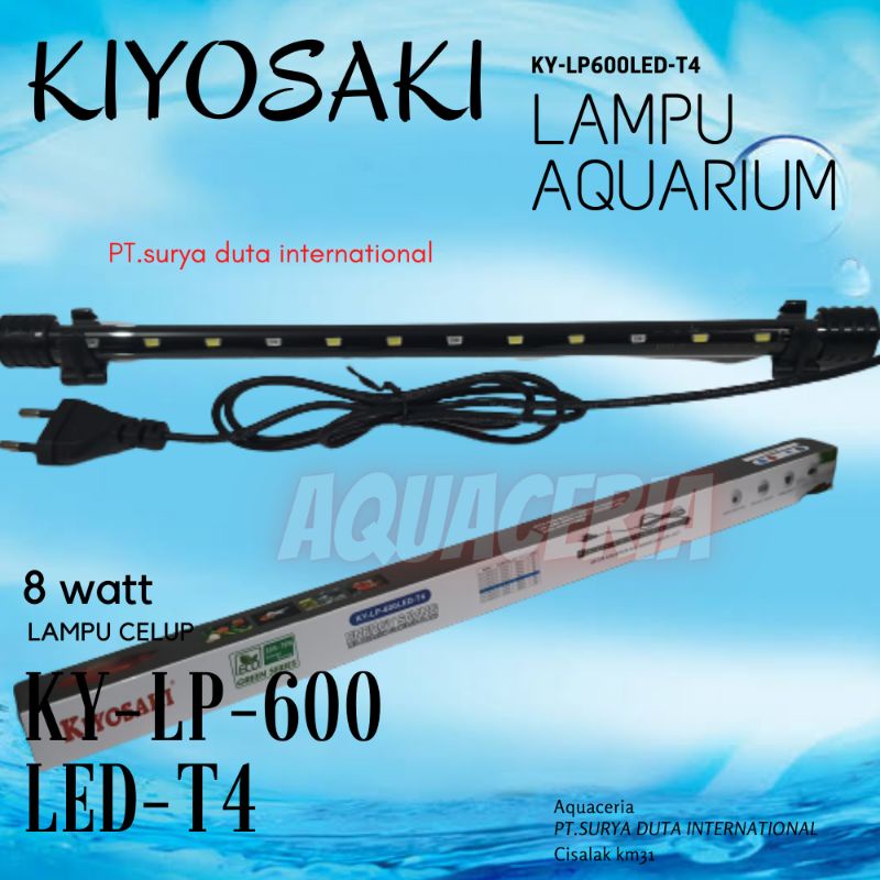 Lampu Celup Aquarium 60cm Kiyosaki Lp 600LED-T4 Lampu Celup Aquarium Aquascape 8W