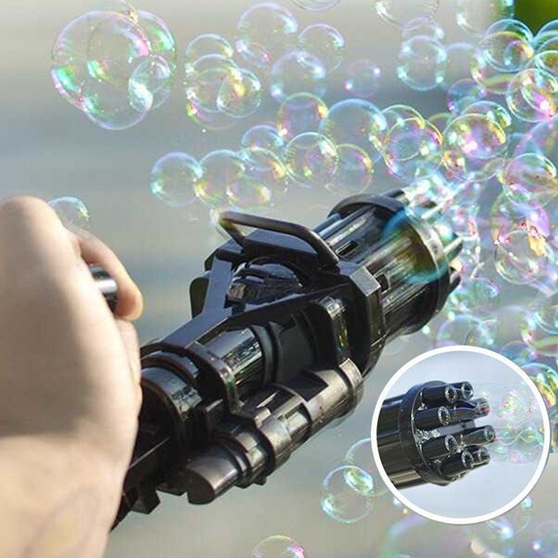 Mainan bubble gun tembakan Otomatis Bubble gelembung sabun pistol gelembung gatling bubble gun
