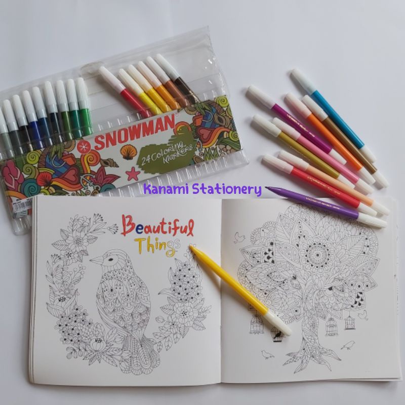 

Spidol Mewarnai Coloring Marker Snowman Set 12 & 24 Warna.