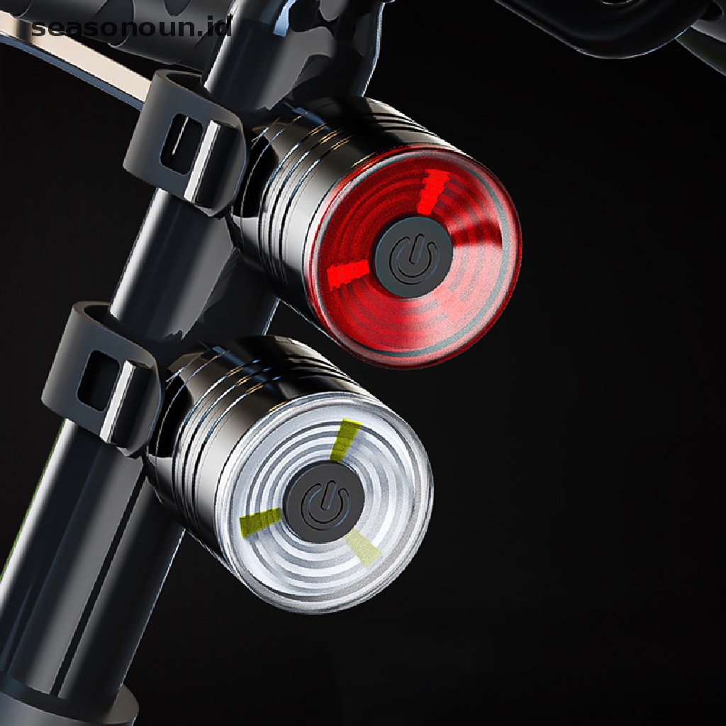 【seasonoun】 Bicycle Brake Rear Light Rainproof LED Cycling Taillight Road Bike Tail Light .