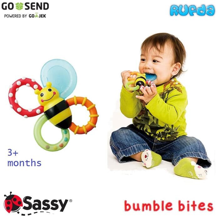 Sassy bumble bites teether mainan gigitan bayi newborn Mainan Bayi murah Mainan Gigi murah