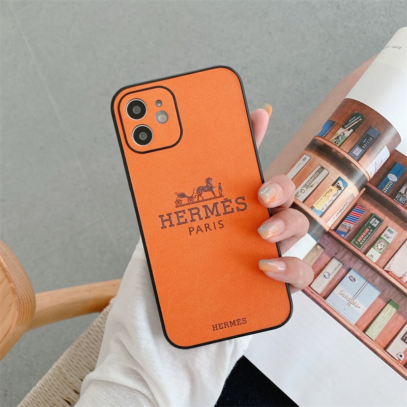 Deerskin orange tide brand logo case iphone 12 pro max 12mini 11pro max Xs max XR 7/8/se2020 7plus/8plus all-inclusive anti-fall protective cover casing iphone