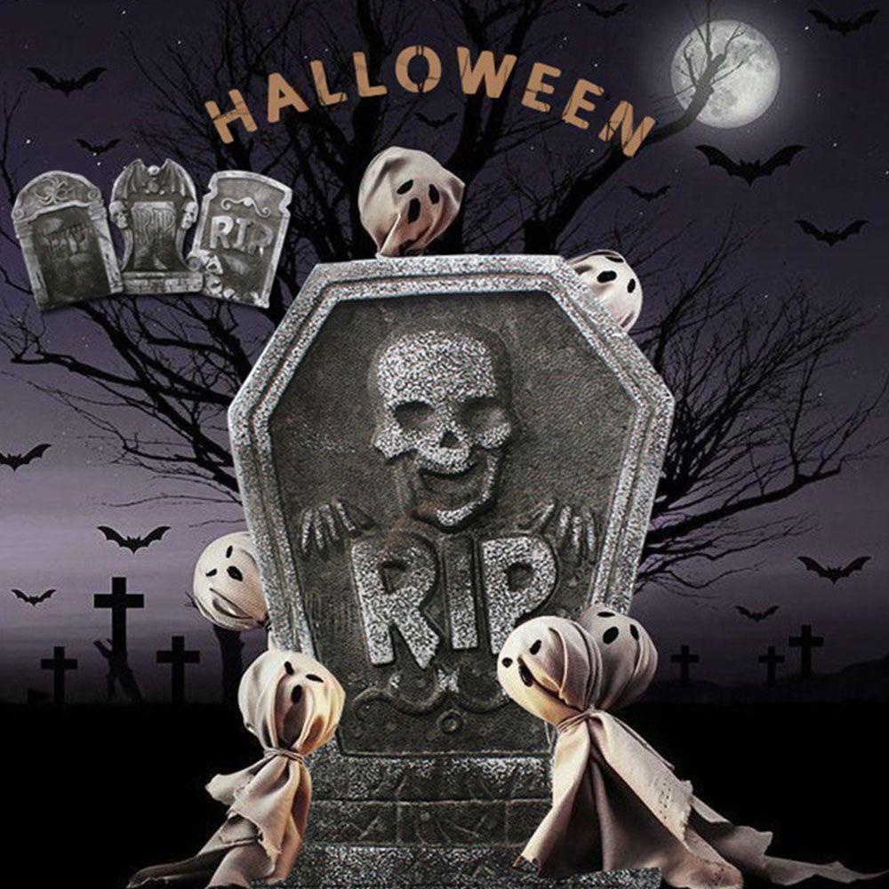 Properti Halloween Tombstone Bentuk Laba-Laba Bahan Foam