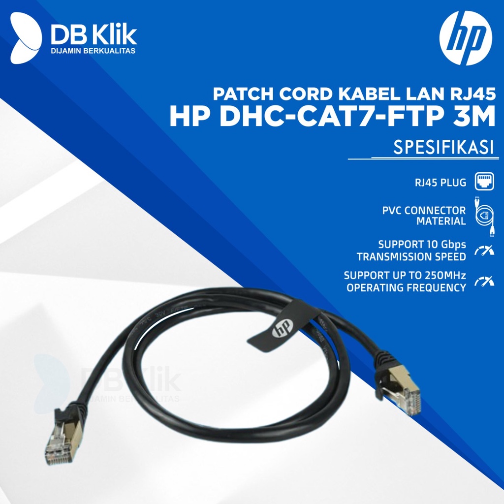 Patch Cord Kabel LAN RJ45 HP DHC-CAT7-FTP 3M - Kabel FTP HP 3M Cat 7