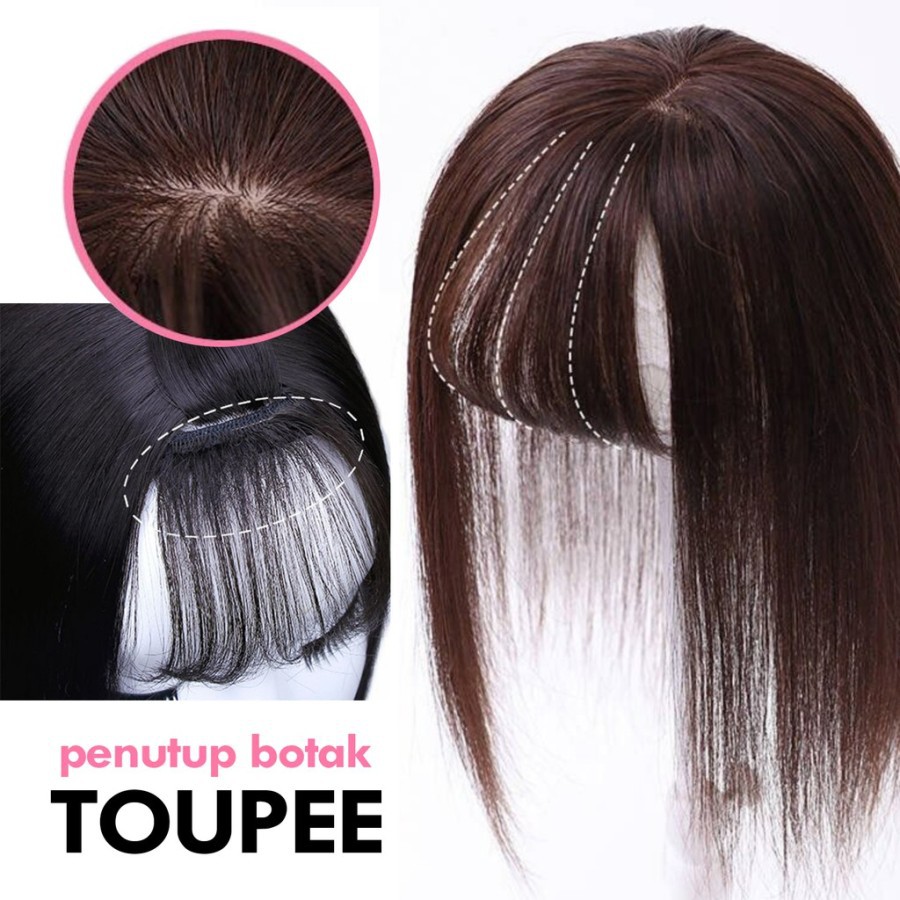 TOBO wig toupee penutup botak penambah volume rambut palsu extension