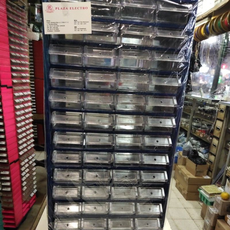 RACCO RAK KOMPONEN SERBA GUNA JUMLAH LACI 24 / 48 / 60 BESAR MURAH ORGANIZER