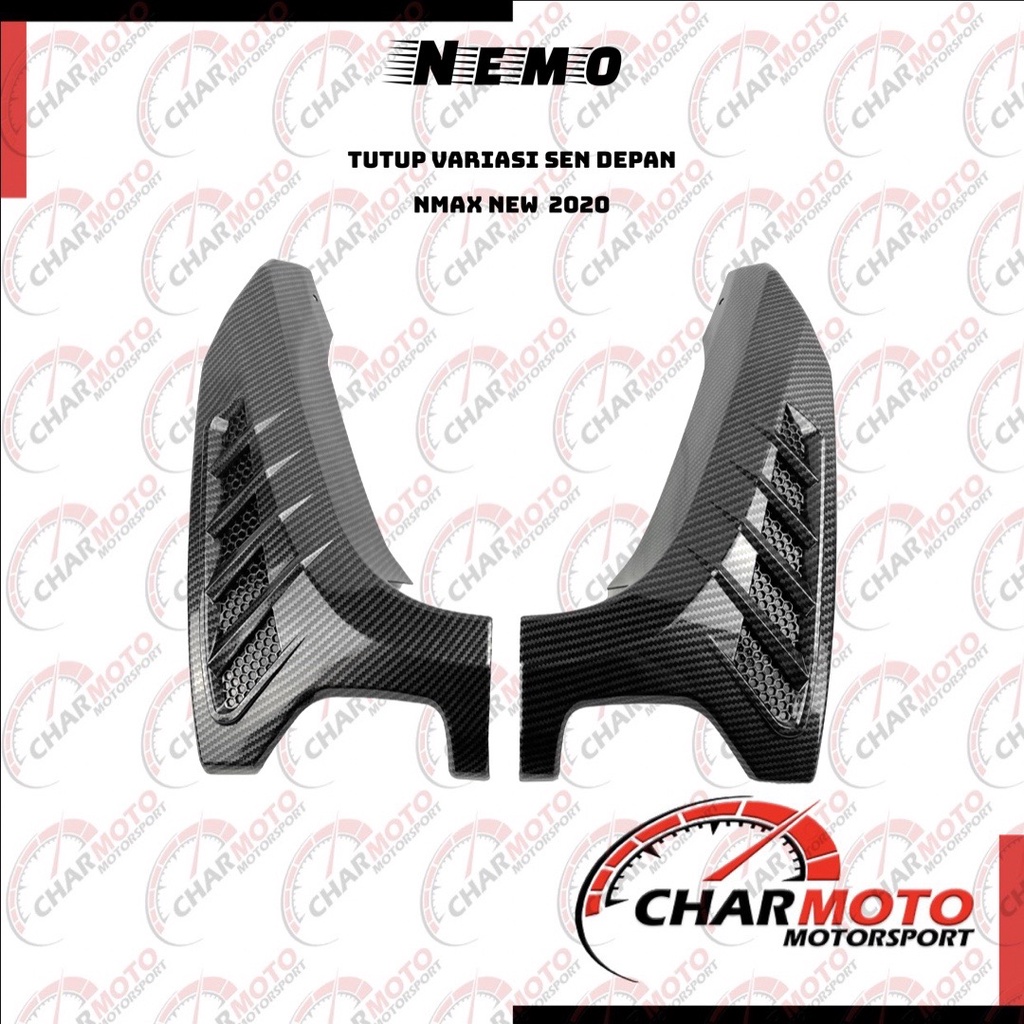 Tutup Variasi Sen Yamaha ALL NEW NMAX 2020 / Cover Tutup Sein NEW NMAX 2020 Cover Variasi Sen Depan NEMO Carbon - Charmoto