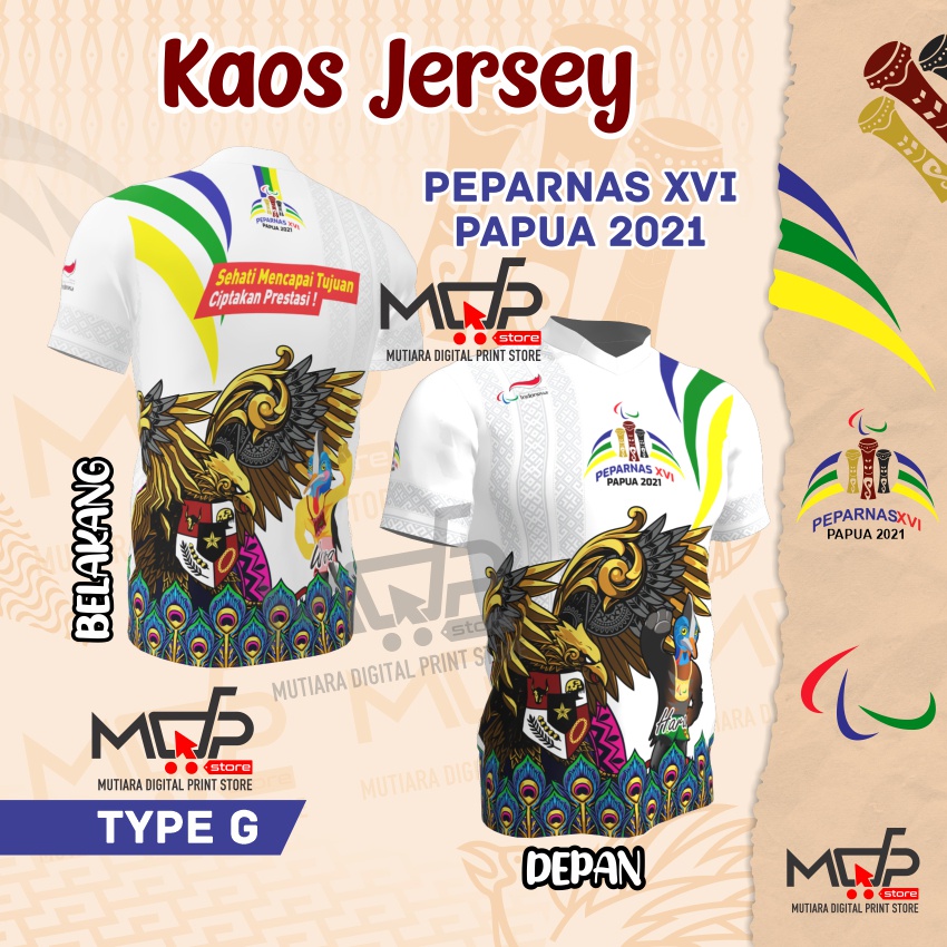 KAOS JERSEY PEPARNAS XVI PAPUA G PON PAPUA 2021 MDPRINSTRORE