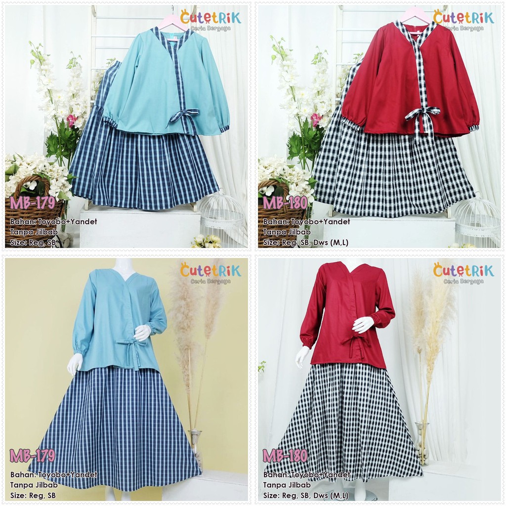 Couple Ibu Anak 3 4 tahun Baju Muslim Setelan Rok Anak Bahan Toyobo Yandet Cutetrik