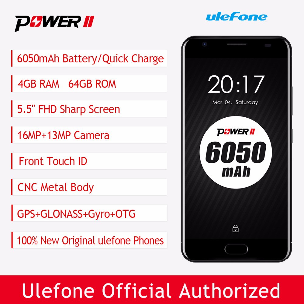 HP.1240-Original Ulefone Power 2 Smartphone 5.5" FHD MTK6750T Octa Core Android 7.0 4GB+