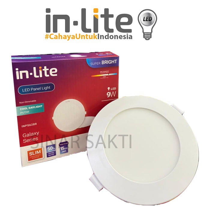 INLITE Lampu Downlight LED 9W Inbow Lampu Panel Bulat IN-LITE INPS628R