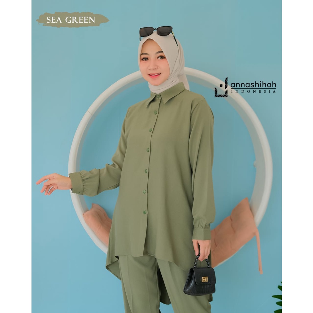 [HOT PROMO] Niana Oneset Original Annashihah/ Set Celana Bahan Ity Crepe