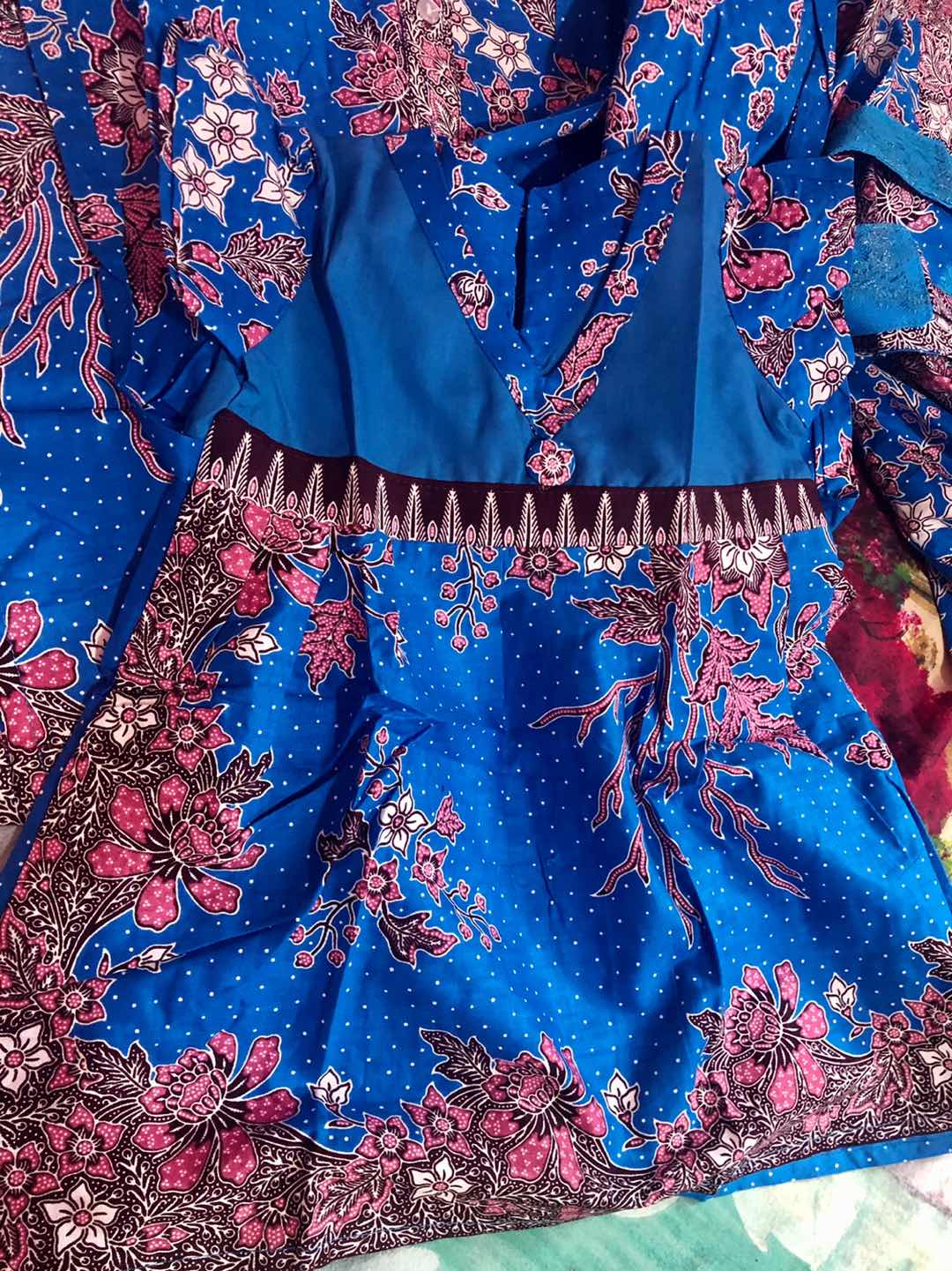 Sarimbit Couple Batik Keluarga/family Gamis Muslim Krisdayanti (kd) Dsr Warna Biru