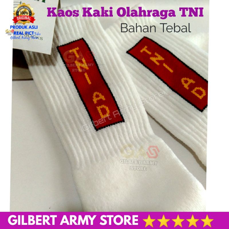 Kaos Kaki Putih Olahraga Tni Tebal Nyaman Kualitas Premium GILBERT ARMY STORE Perlengkapan Militer