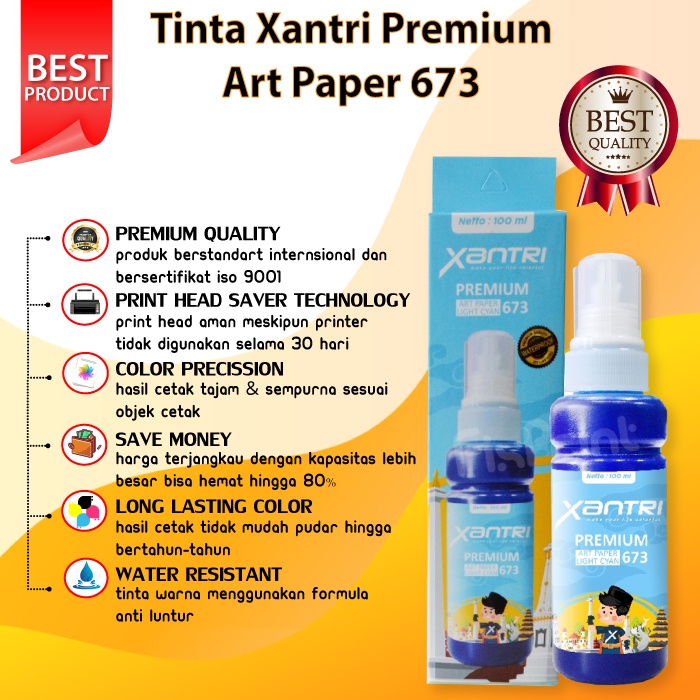 Tinta Xantri Premium Art Paper 664 Printer L100 L200 L110 L120 L210 L220 L310 L350 L355 L360 L365