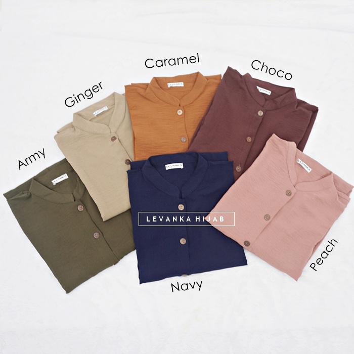 TERBARU ! Atasan Tunik Wanita atau Kemeja Wanita Model Tunik Bahan Crinkle