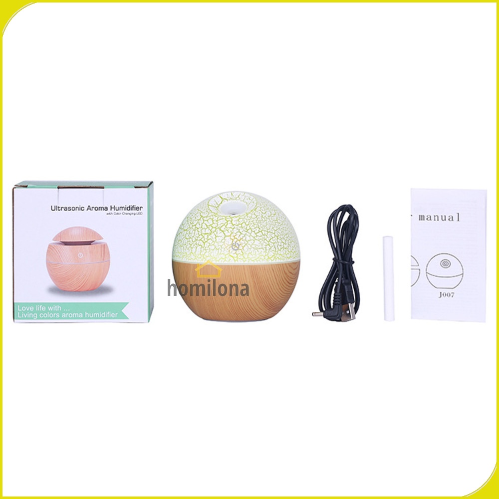 Air Humidifier Ultrasonic Aromatherapy Oil Diffuser RGB Light 130ml - Taffware HUMI J-008 Wooden