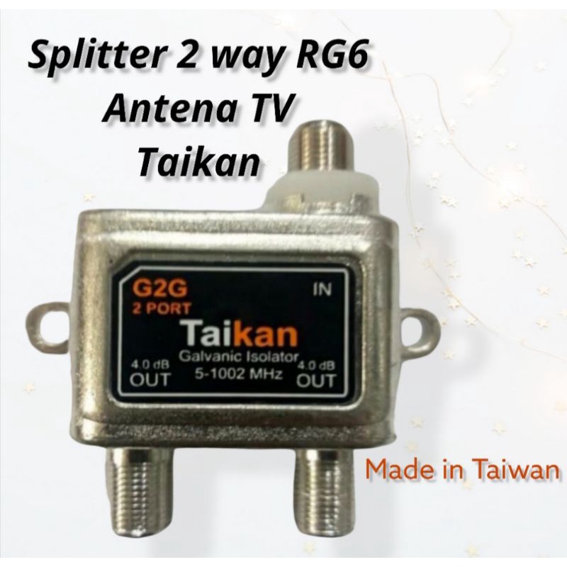 Splitter 2 Way RG6 Antena TV Taikan