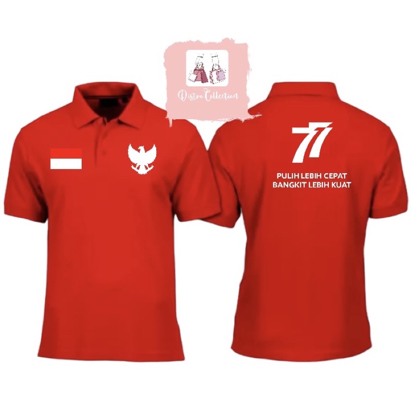 KAOS POLO SHIRT HUT RI 77 //  KAOS POLO INDONESIA 77