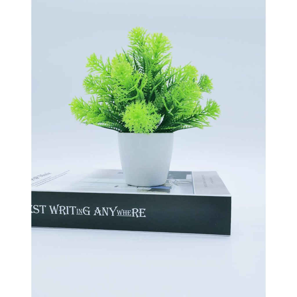 BOS982 Bunga Plastik / Pajangan Bunga Artifisial-Hijau